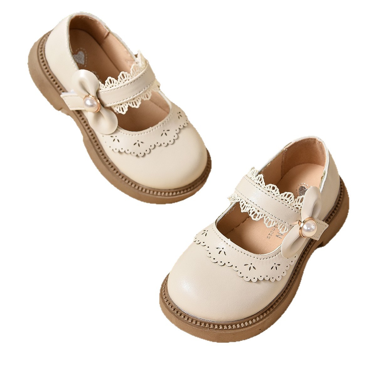 Zapatos de cuero para niñas 2026 primavera y otoño nuevos zapatos de estilo único para niños Marizhen moda princesa zapatos de espectáculo negro