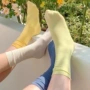 薄款夏季中筒透气堆堆袜