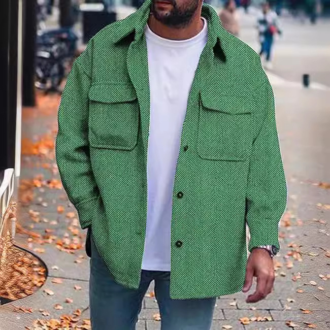 Giacca da lavoro da uomo con stampa digitale 3D a righe primaverili e autunnali_voghion.com