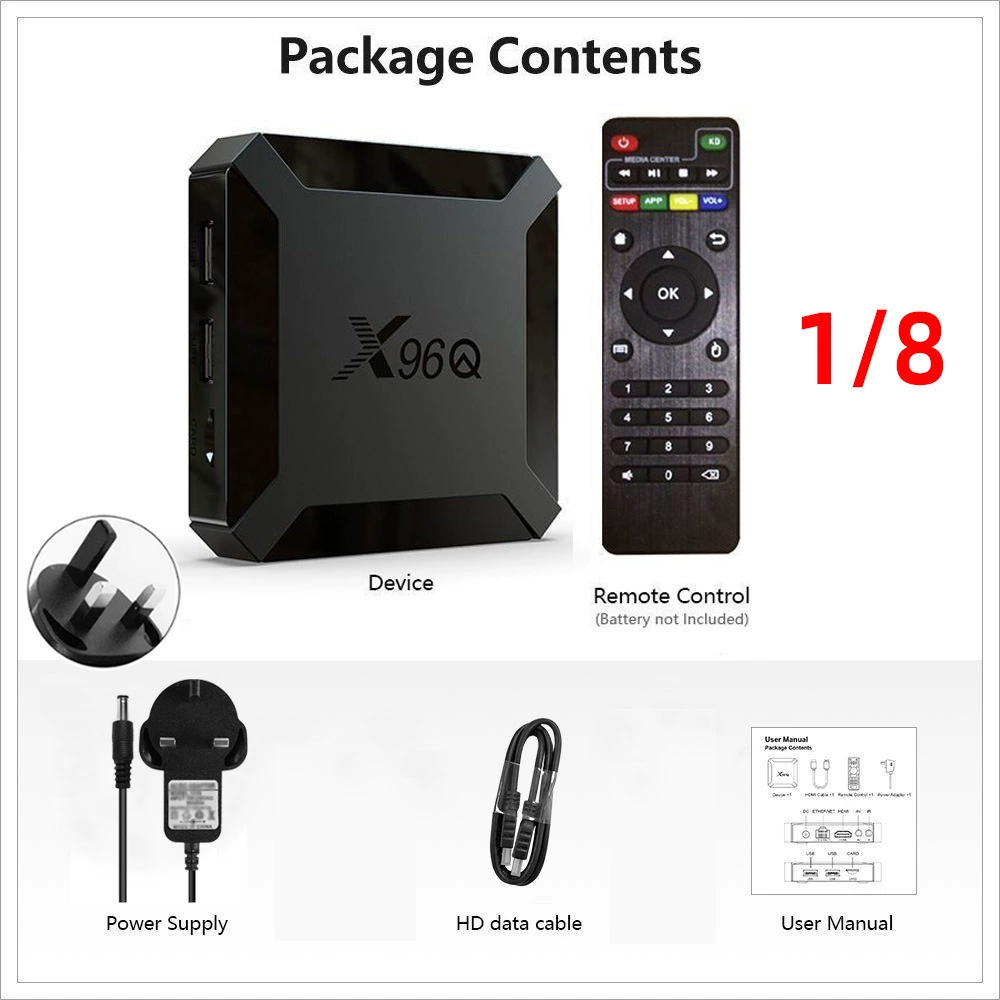X96Q набор канал Android 10 Quanzhi H313 4k HD умный плеер 2ГБ/16ГБ tvbox