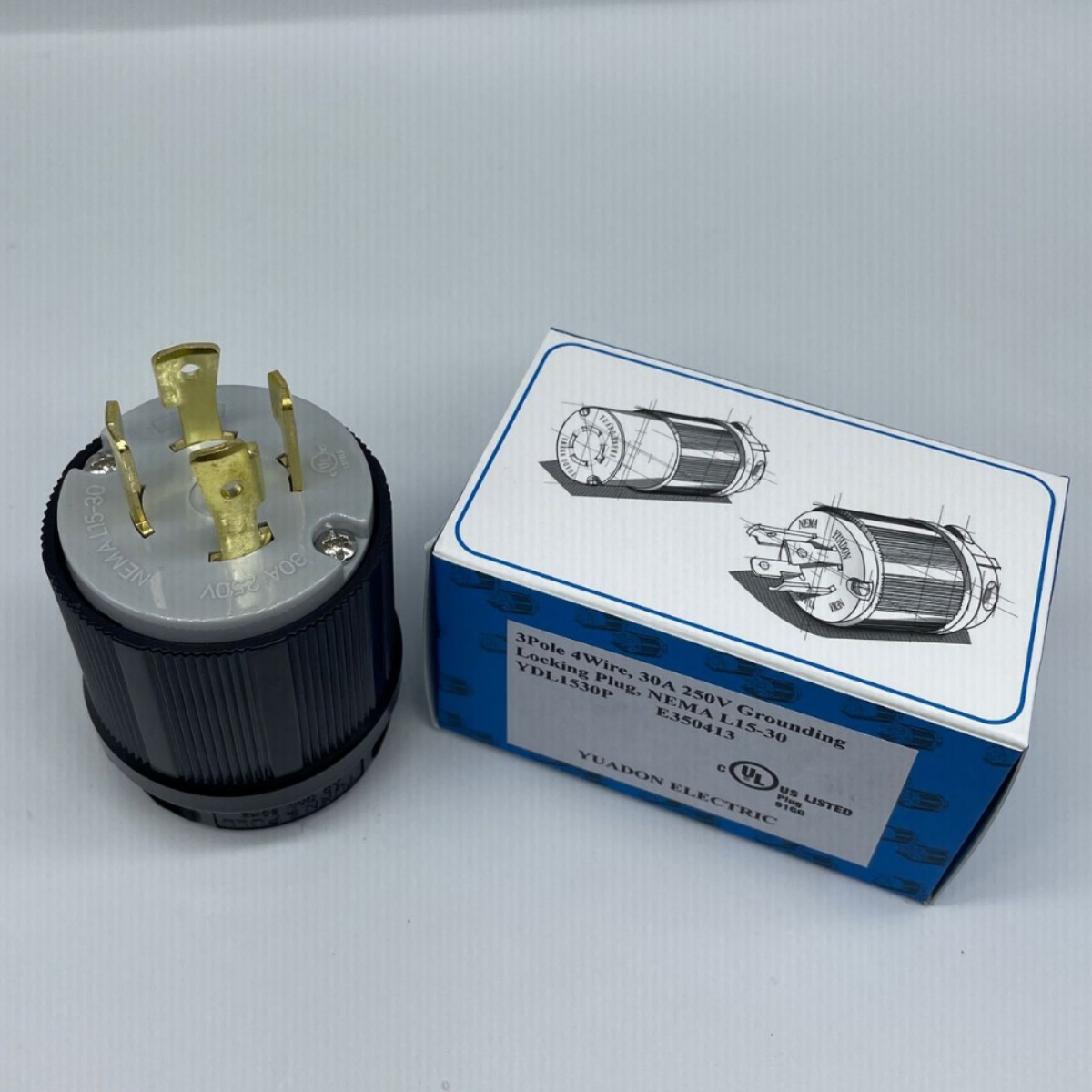 翼德电器厂家直销NEMA L15-30P美标安规认证插头 30A组装美标插头