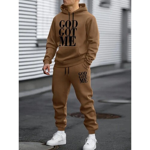 New men's and women's pullover hooded outer coat long-sleeved pantsuit