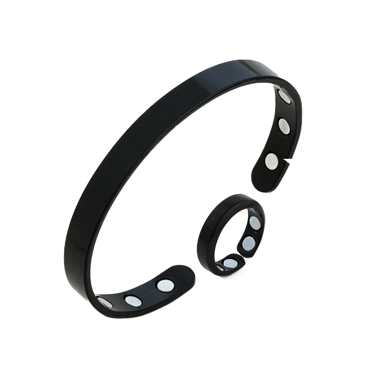Conjunto magnético superventas transfronterizo, anillos y pulseras ajustables brillantes de moda europea y americana para parejas image 11