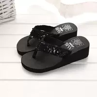 Зелёные обувь-подлежат шлепанцы Black high flip flops, платформа-слид, нескользящая обувь, обувь