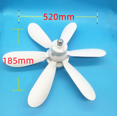 Luz de ventilador de seis hojas, restaurante, lámpara de dormitorio, ventilador de techo integrado, simple E27, lámpara de ventilador de techo LED de boca de tornillo, lámpara Zhongshan