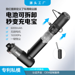 源头工厂跨境电商专供充电宝式可拆卸电池车载车用吸尘器无刷电机