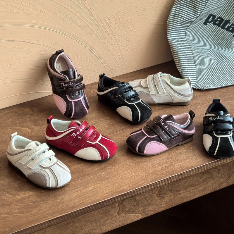 Autumn retro brown children's black shoes girl's