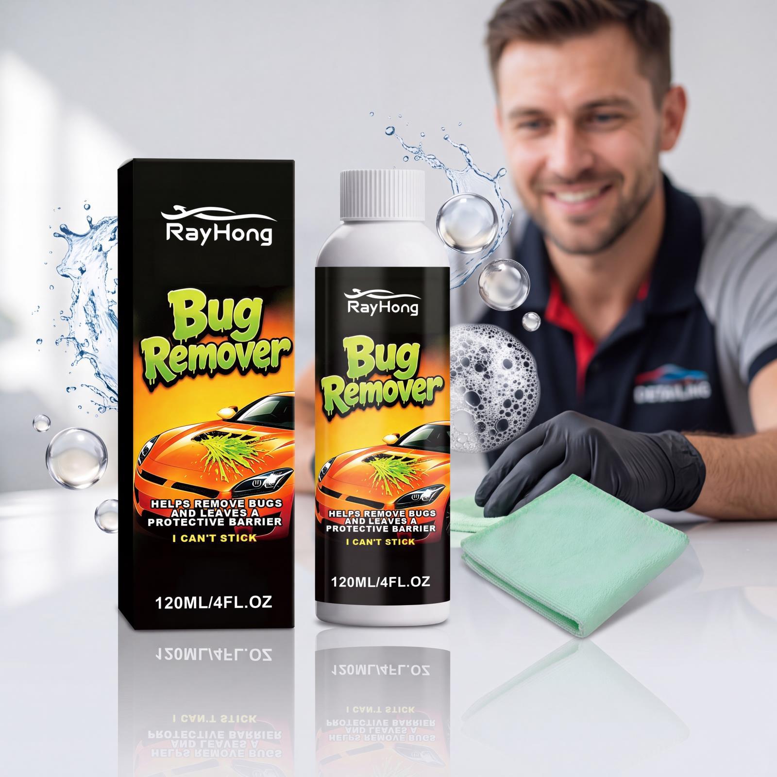 Rayhong Insect Stain Remover Is Suitable for Cleaning Insect Glue Residue and Stains on Car Paint and Glass Surfaces