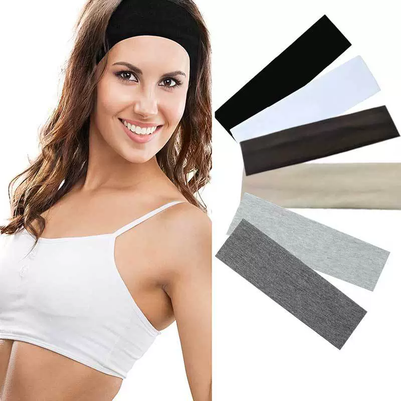 Трансграничный сплошной цвет эластичные спортивные ленты для волос для мужчин и женщин