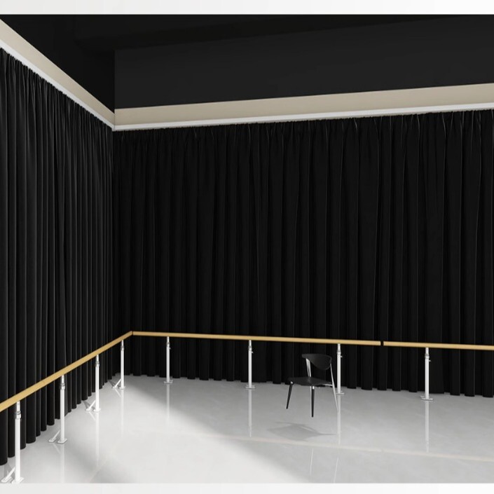 Black Household Curtains, Full Blackout Bedroom Curtains, Sunshade Live Broadcast Room Velvet Cloth Dance Studio Background Cloth Curtain