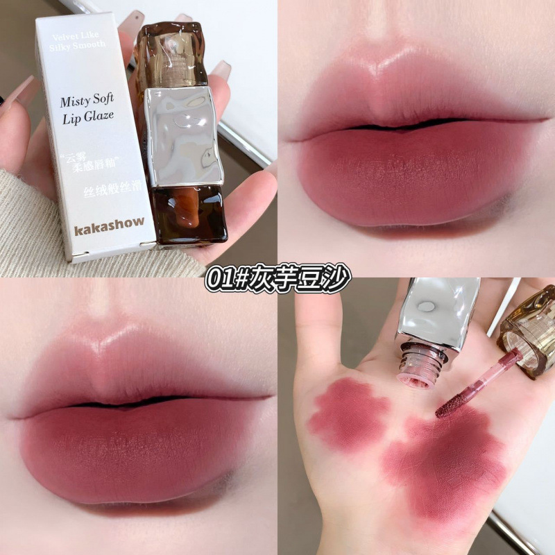 Kakashow nubes esmalte labial suave niebla superficie mate terciopelo color duradero no seco blanqueamiento labial al por mayor
