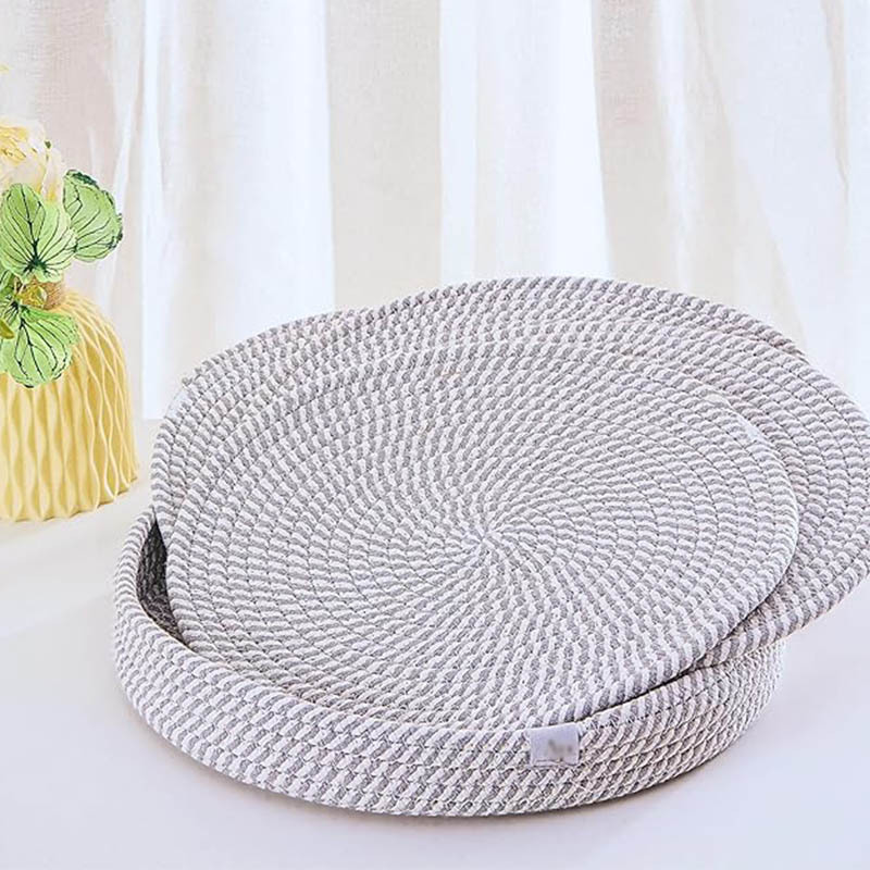 Mantel de mesa Algodón de alta calidad Tejido de cuerda de algodón Almohadilla de aislamiento de Amazon Alfombrilla de olla redonda Alfombrilla de cuenco Alfombrilla de plato antideslizante y antiescaldado