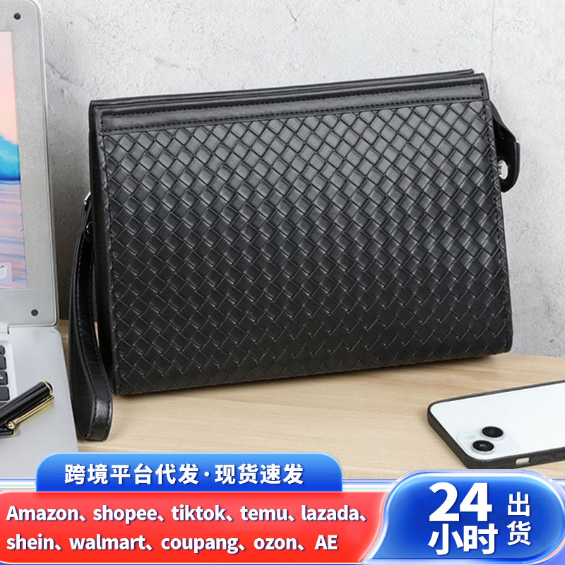 핸드백 2026 신상 남성용 클러치백 트렌디 브랜드 봉투형 가방 대용량 비즈니스 캐주얼 직조 패턴 남성용 지갑형 가방