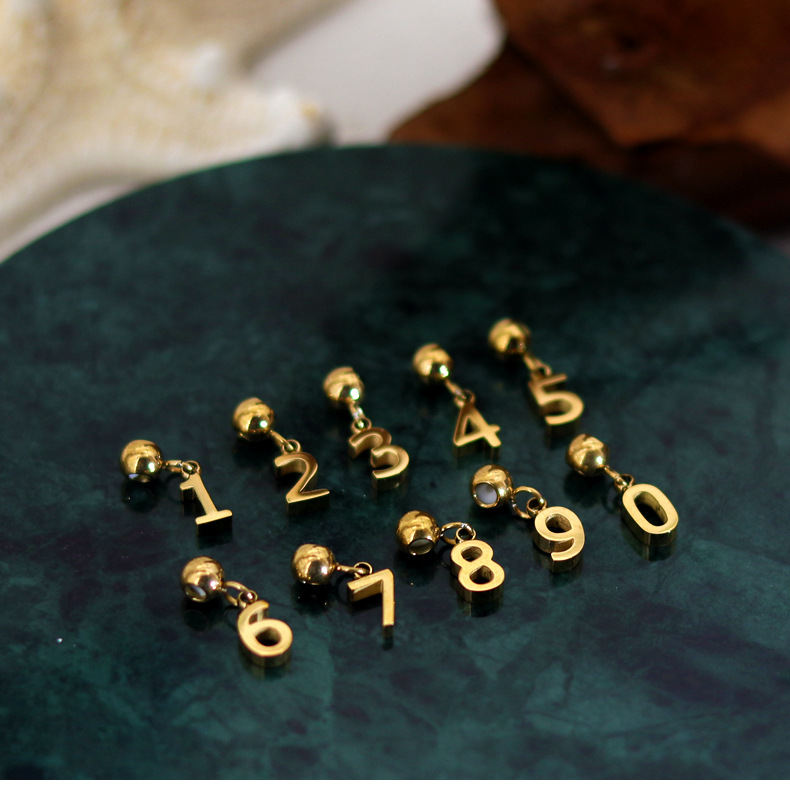 1 Pieza Acero Inoxidable 304 Chapados en oro de 18k Letra Colgante display picture 5