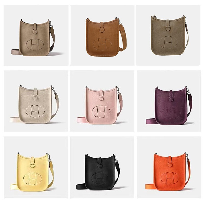 Cross-Border New Style First-Layer Cowhide Evelyn Bag Mini Genuine Leather Fashionable Versatile Crossbody Bag with Unique Design