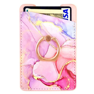New pu leather mobile phone back sticker creative with ring buckle mobile phone back sticker card cover variable mobile phone holder back sticker