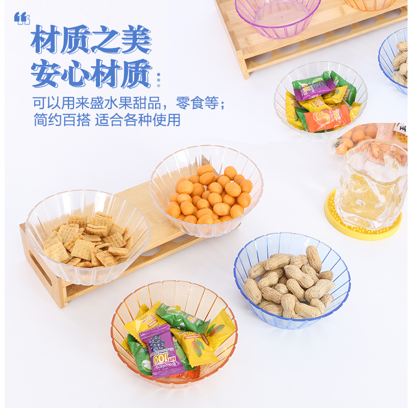 Nuevo plato de fruta acrílico plato de fruta bar KTV Casa de Té banquete de boda plato de caramelo cuadrado a rayas plato de aperitivos