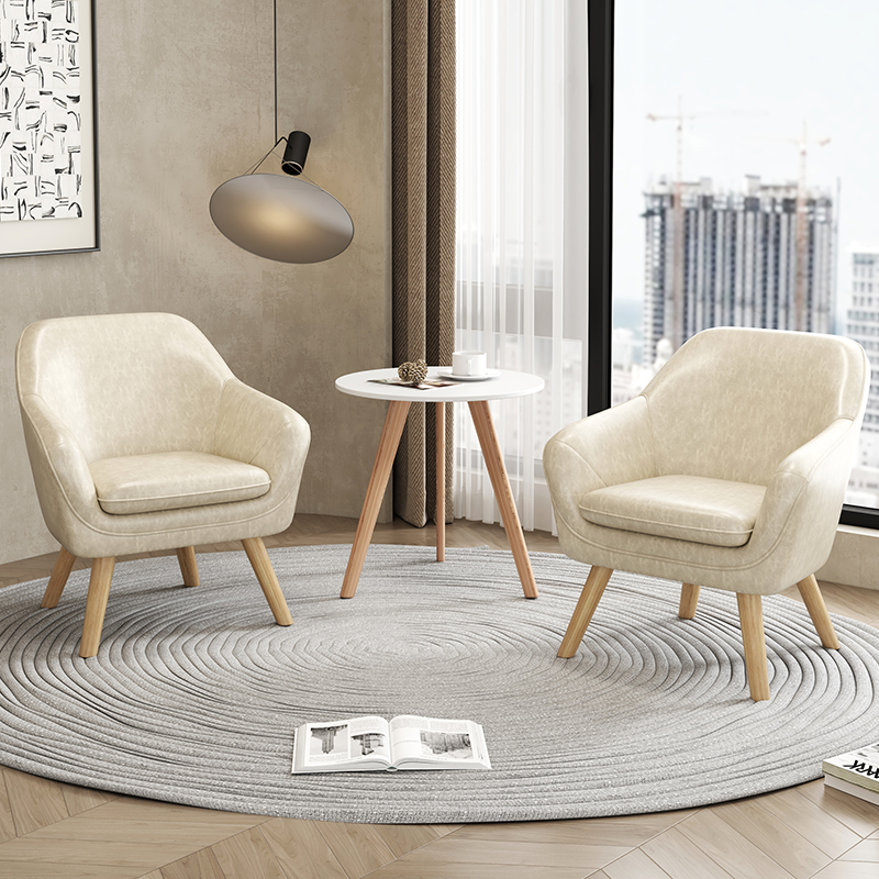 Balcón moderno sofá perezoso silla de ocio para una persona pequeña mesa de té de hotel de oficina lujoso apartamento cómodo piel