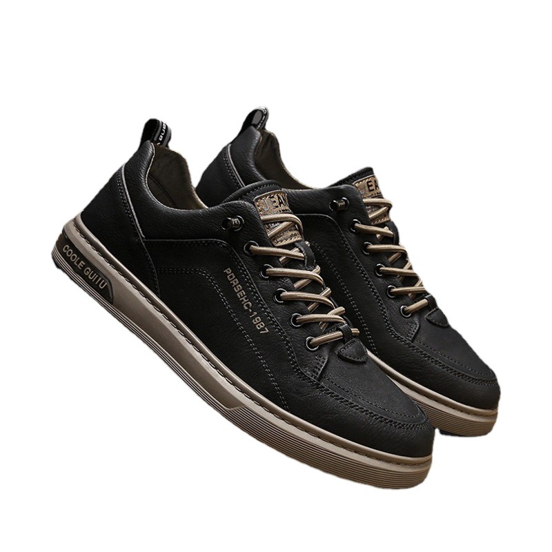 Men's Shoes 2026 New Winter Men's Casual Leather Shoes Korean Style Trendy Versatile Sports Shoes Men's White Sneakers