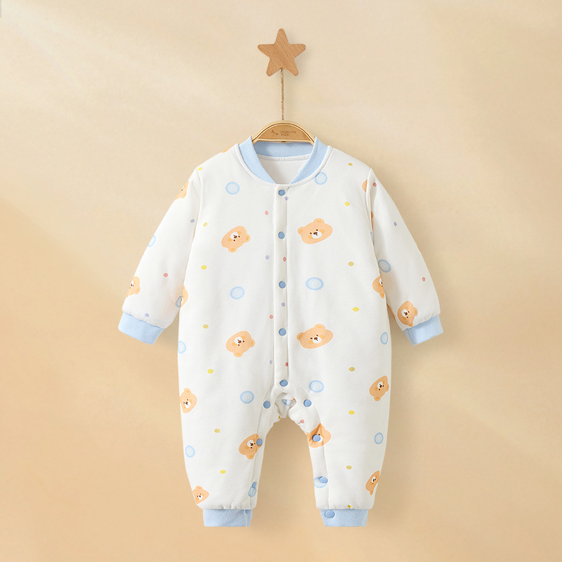 Primavera, otoño, invierno, camiseta de bebé, recién nacidos calientes, niños, niñas y niños pequeños, ropa de invierno de algodón gruesa, ropa de bebé