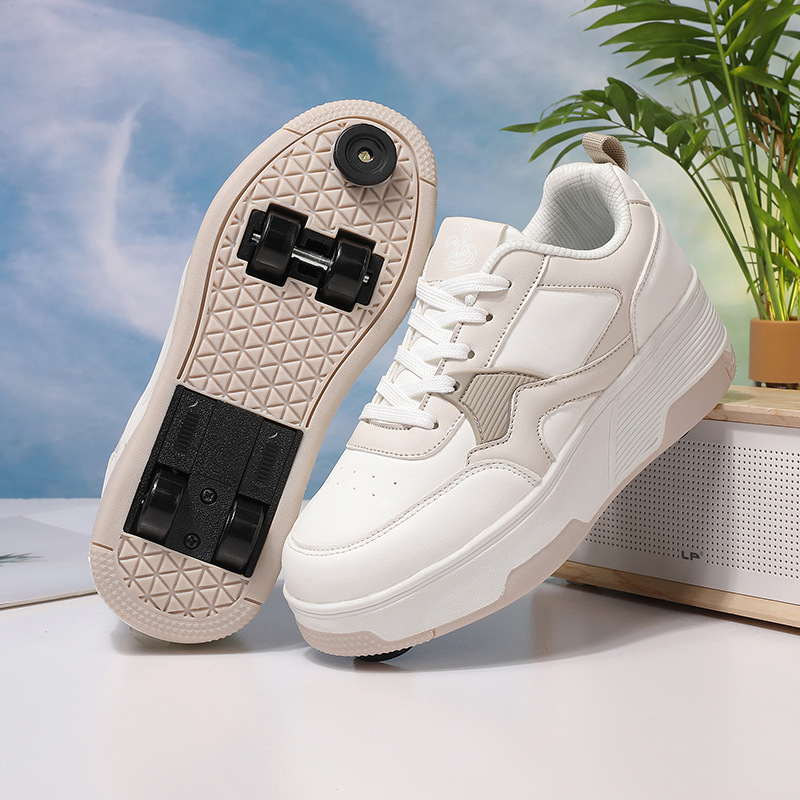 Baba Rabbit's New Four-Wheel Self-Braking Runaway Pulley, Universal Automatic Sliding Skating Pulley for Children of All Sizes