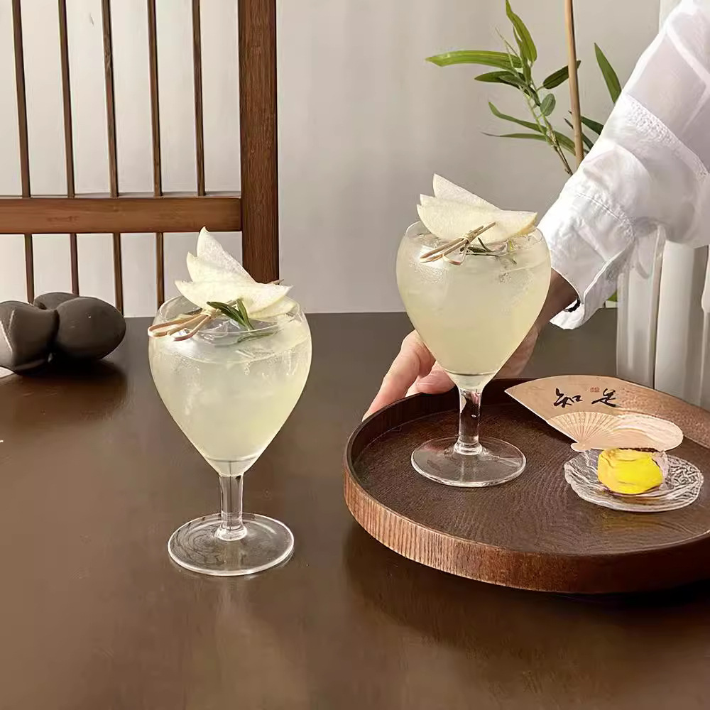 Vaso de goteo retro taza de té creativa taza de té de alto valor especial taza de bebida fría taza de jugo taza de cóctel de pies altos