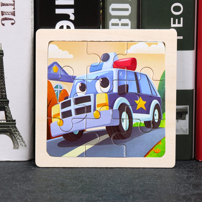 Puzzle pequeño plano de madera de 9 piezas Animal Ocean Traffic Kindergarten Educación temprana Juguetes educativos Puzzle simple de entrada