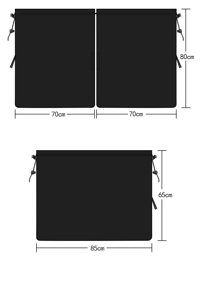 Car-Mounted Front and Rear Partitioned Blackout Privacy Curtains, Car Interior Partition Curtains, Sun Protection and Heat Insulation Car Side Window Sunshades