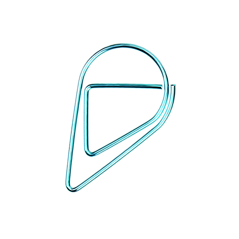 Color tamaño pequeño clip de papel en forma de gota galvanoplastia primavera acero sigleton clip de papel al por mayor de fábrica no es fácil de romper