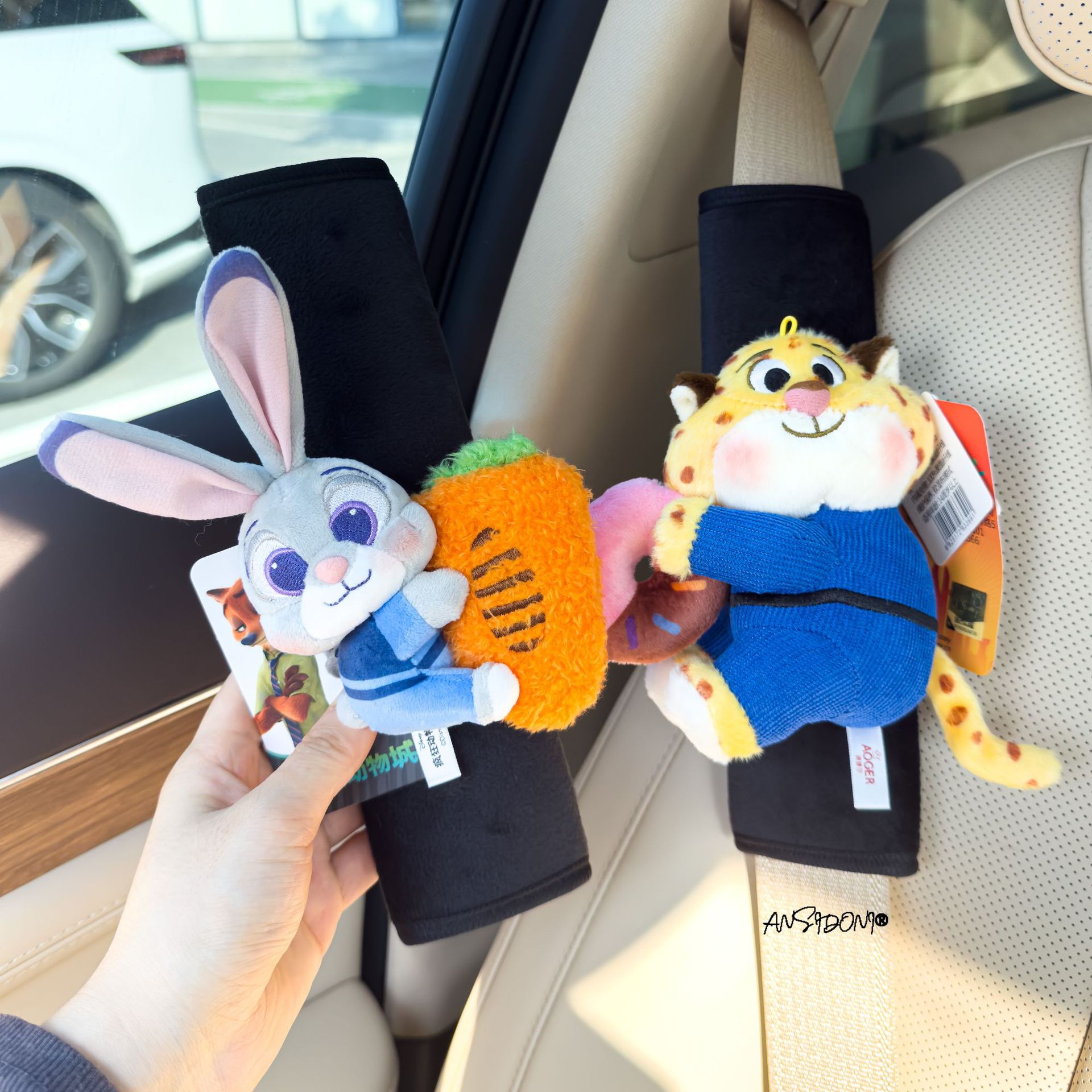 Official Zootopia Judy Nick Car Seatbelt Shoulder Pad Car Seatbelt Cover Car Interior Decoration