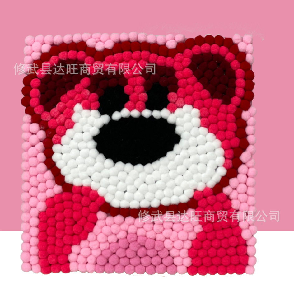 MQH20-025 / 20*20cm (wooden frame + canvas + hair ball + tweezers)
