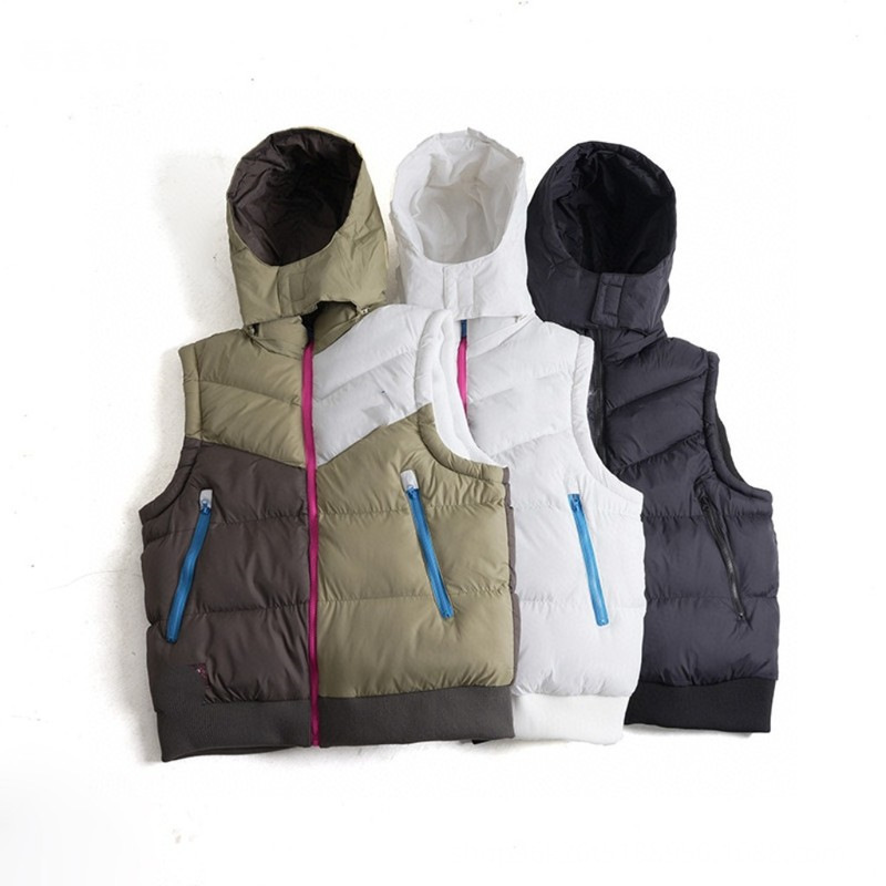 Sports and Leisure Hooded Color Matching Double-Sided Cotton Vest for Men and Women Autumn and Winter New Korean Style Outer Vest 1137 Sports and Leisure Hooded Color Matching Double-Sided Cotton Vest for Men and Women Autumn and Winter New Korean Style Outer Vest 1137