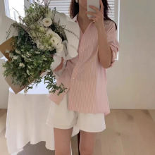 现货 白色松紧腰花边短裤2025夏季女韩系简约舒适休闲三分裤oun*e