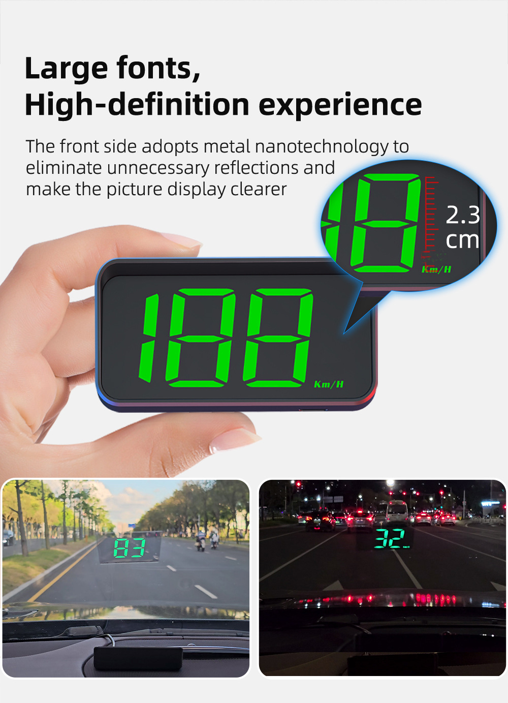 M2 New Universal HUD Head-Up Display Car GPS Speedometer KM/MPH High-Definition Display Screen Manufacturer