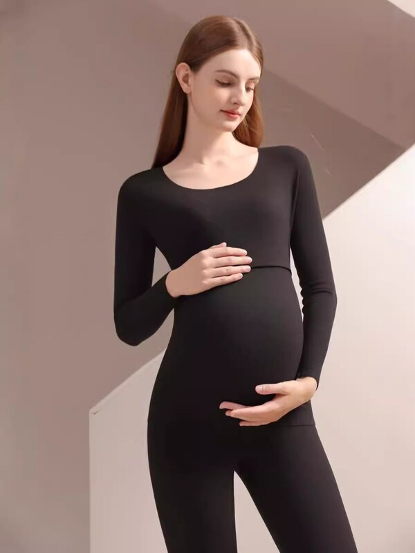 孕妇德绒秋衣秋裤保暖套装秋冬产后哺乳月子服睡衣7A打底衣家居服|undefined