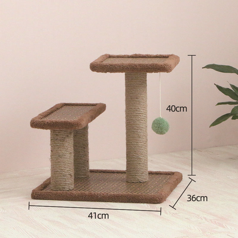 迈北彼四季可用藤席猫爬架木质猫窝树一体猫抓板猫双层跳台玩具