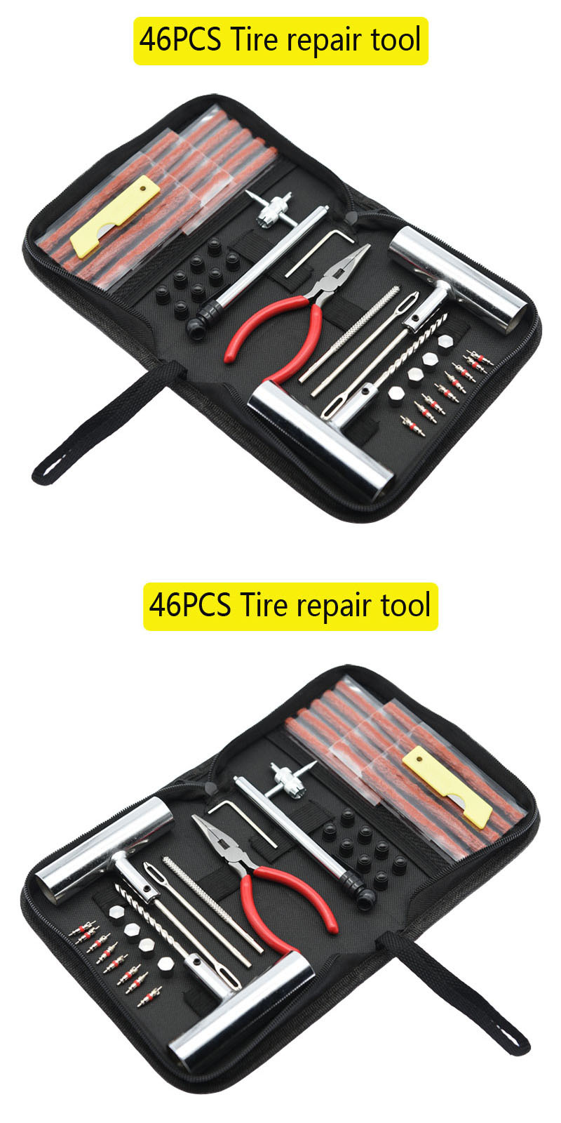 Koleo Repair Tools 46-Piece Set Emergency Tire Repair Kit Vacuum Tire Car Electric Vehicle Tool Box Repair