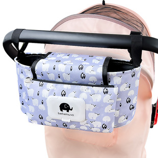 Spot batch baby stroller hanging bag Oxford cloth digital printing mommy bag electric car storage bag wholesale