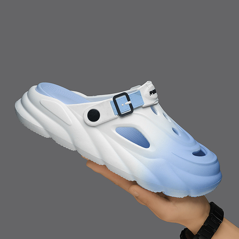 Nuevo estilo de los hombres, ligero, cómodo, tendencia, moda, ocio diario, punta redonda, color a juego, transpirable, zapatos con agujeros para hombres Baotou