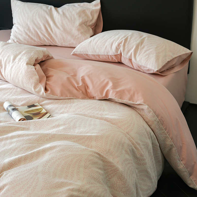 60S triple hilo de algodón jacquard de cuatro piezas set 100 algodón puro simple sábanas de cama de alto nivel otoño invierno ropa de cama