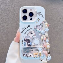 适用苹果18ProMax手机壳可爱小狗镜子支架海星挂链iPhone17保护套