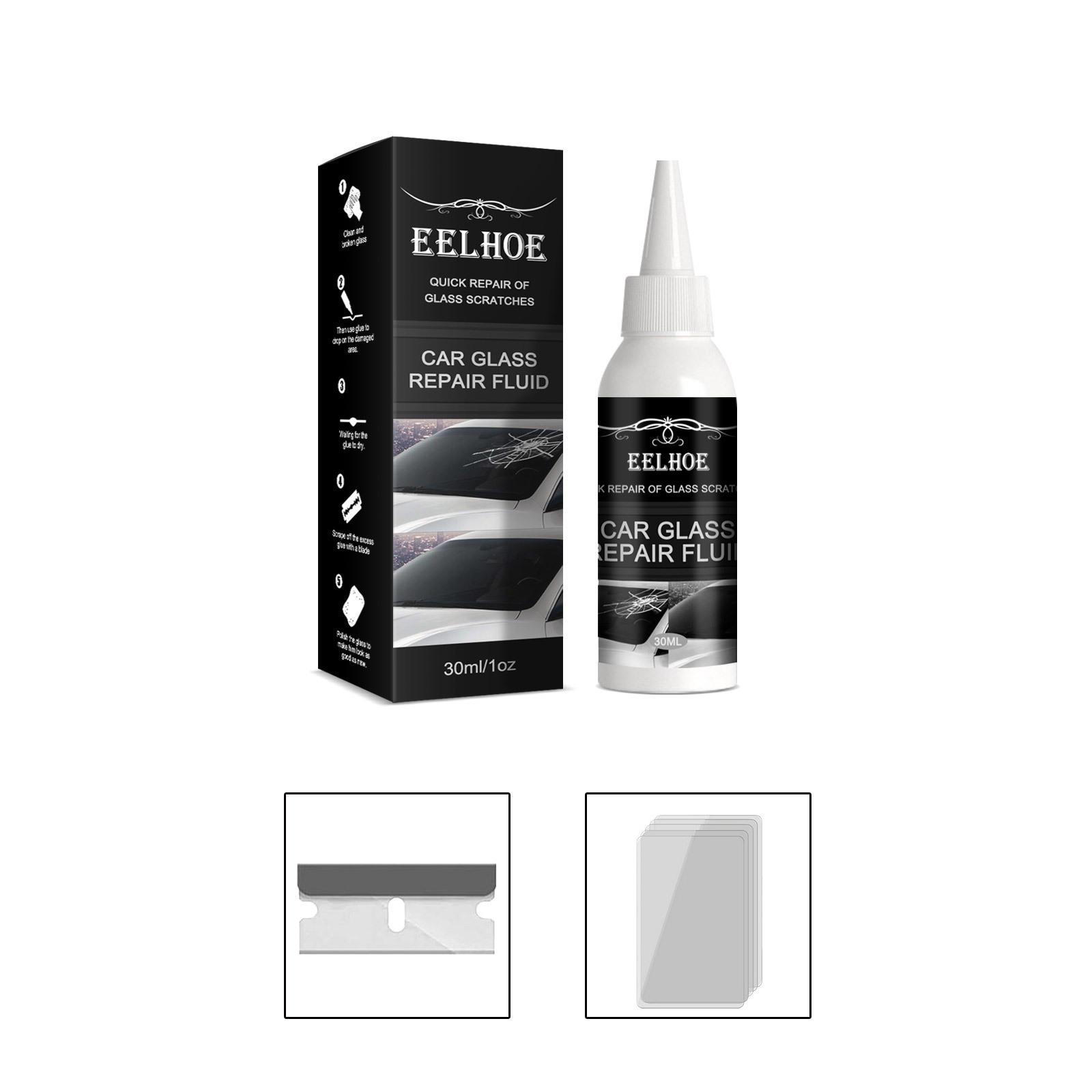 Cross-Border Eelhoe Car Glass Repair Glue Windshield Crack Repair Adhesive Repair Glue Repair Adhesive