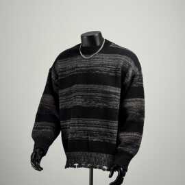 秋冬西海岸复古花纹立体浮提花街头潮流圆领卫衣图片色现货保暖