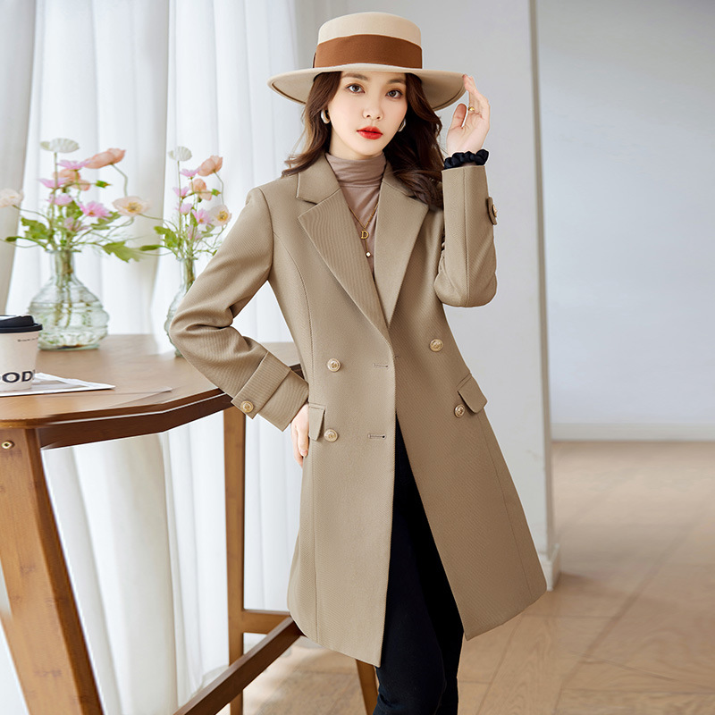 Windbreaker Women's Mid-length 2023 Spring and Autumn New Korean Style Loose Fashion Popular Waist Women's Suit Coat Jacket