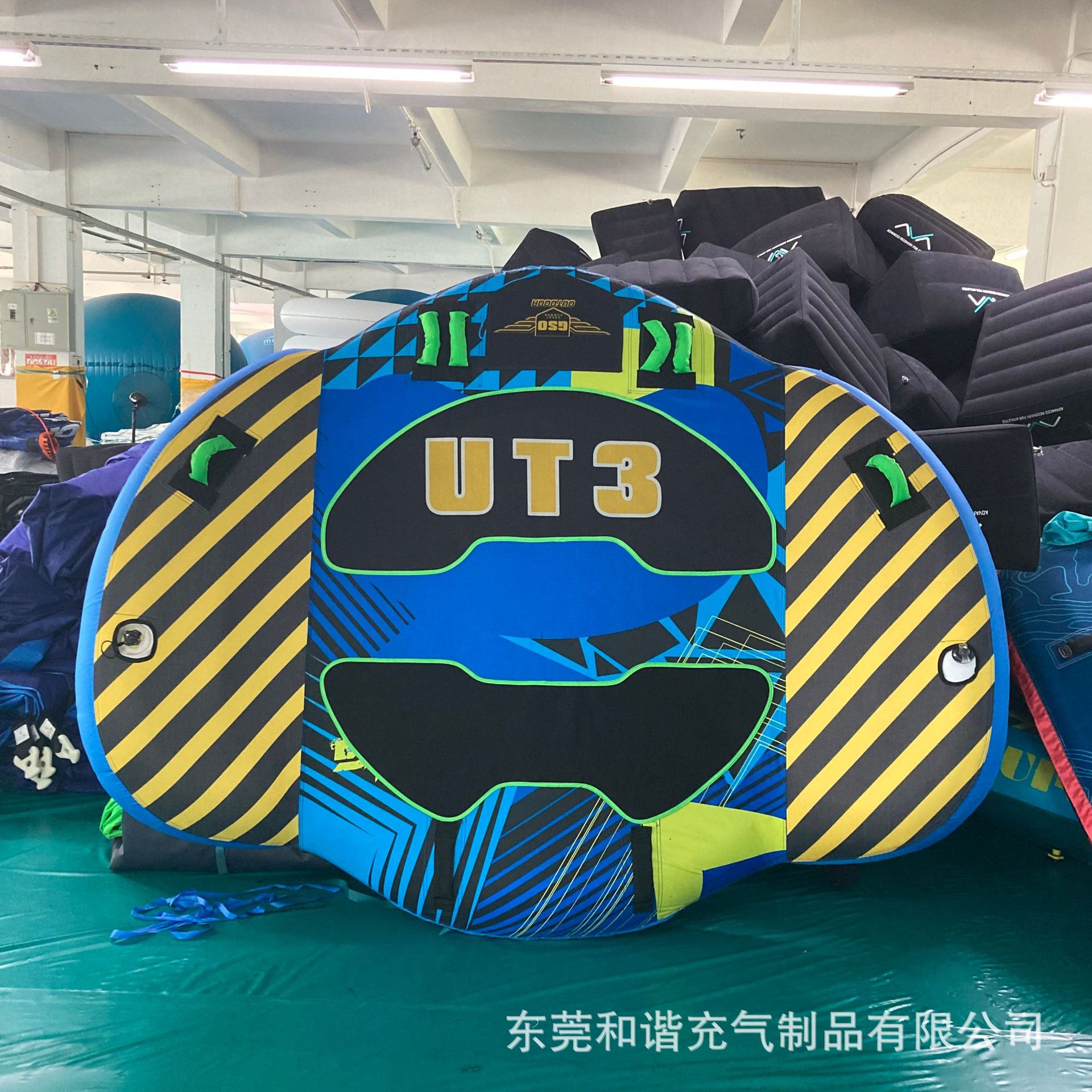 Fábrica de suministro de anillo de tracción de agua de una sola persona, anillo de tracción de esquí de agua de PVC inflado, anillo de tracción de esquí de agua de doble persona