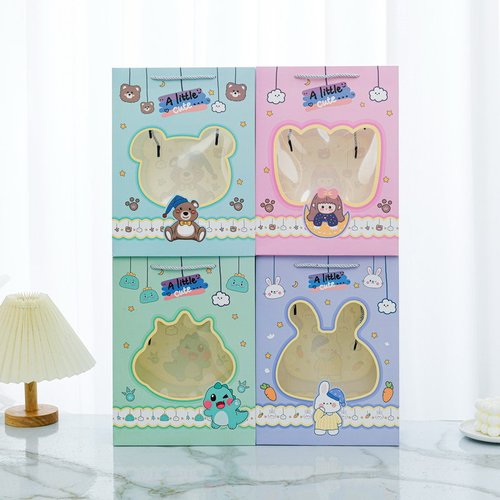 New transparent window gift bag gift box handbag jewelry boutique shopping paper bag children's gift packaging bag