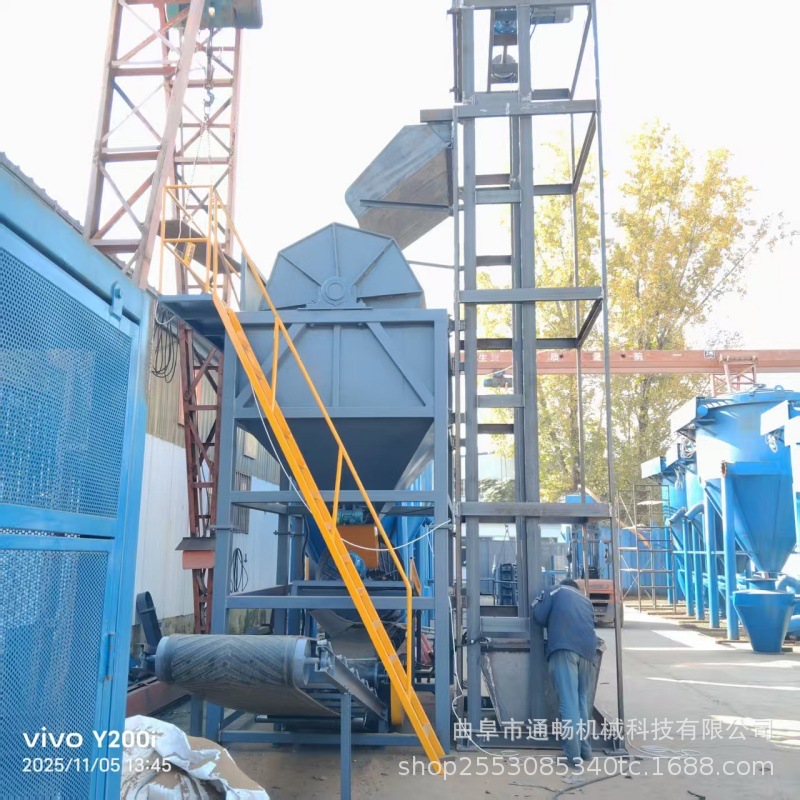 电厂水洗铁滚筒抛光机 火烧铁除锈干磨机 配件去毛刺六角研磨设备