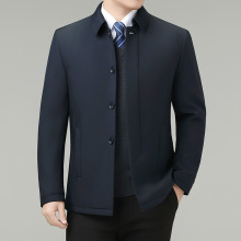 高端中老年大码棉衣男士新款低奢经典简约中年爸爸商务行政棉服冬