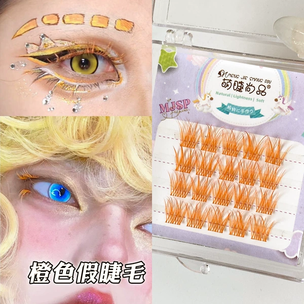 Orange false eyelashes