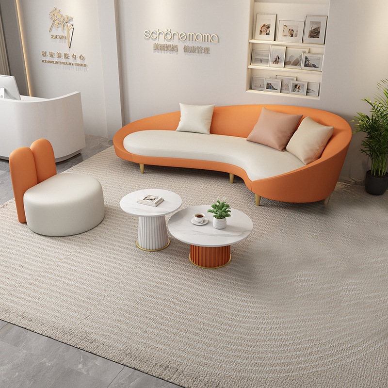 Centro comercial sala de descanso sofá tienda de ropa tecnología de cuero invitados negociación salón de belleza sofá gato raspar la piel sofá mesa de té